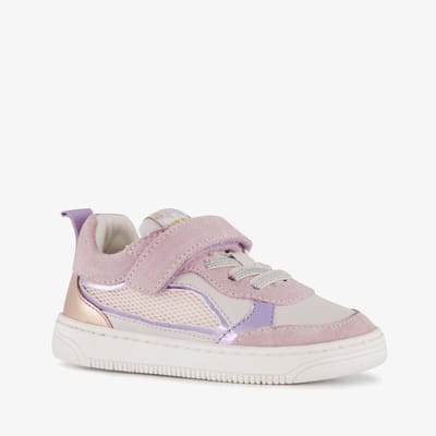Braqeez leren meisjes sneakers roze paars - Maat 20
