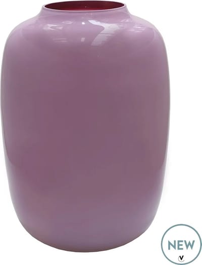 Vaas Artic | Medium | light pink - licht roze | mond geblazen glas | Ø25 x H35 cm