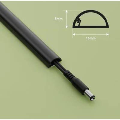 D-line Zelfklevende Kabelgoot Halfrond 16x8mm 2m Zwart