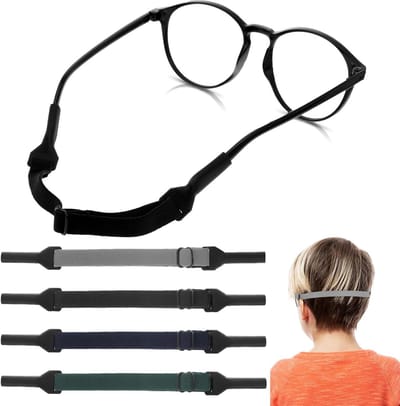 Verstelbare Sportbril Strap Set van 4 - Antislip Multikleur voor Zonnebrillen en Veiligheidsbrillen voor Mannen en Vrouwen