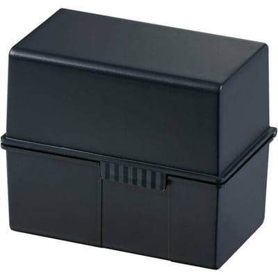 HAN 976-K-13 Kaartenbox Zwart Aantal kaarten (max.): 400 kaarten DIN A6 liggend Deksel als extra bak te gebruiken, Incl. 100 gelinieerd