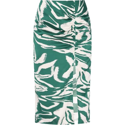 Faina rok Dames Groen gebroken wit