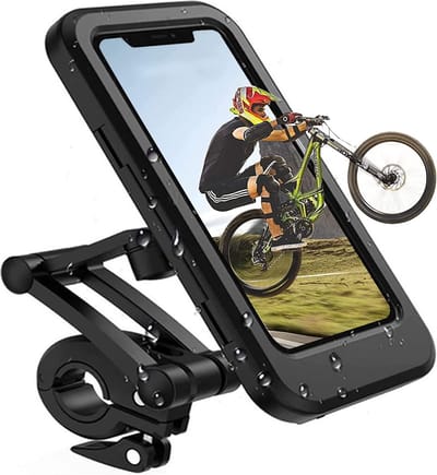 Universele waterdichte mobiele telefoonhouder voor fiets en motorfiets met 360° draaibare touchscreen - geschikt voor smartphones tot 6,7 inch
