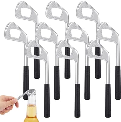 Cosensi- Golfflesopener 10 Stuks - Bieropener - Cadeau voor Golfvrienden - Grappige Nieuwigheid - Zinklegering - 14 x 5 cm