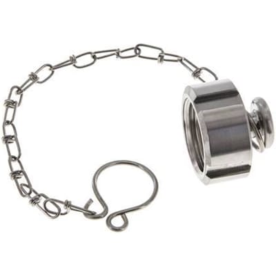 Blindwartel Rd28 X 1/8'' DN 10 RVS 1.4404 NBR DIN 11851 FDA 21 met Ketting