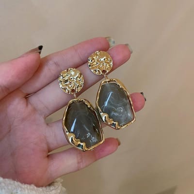 Fashion Oorbellen Zirkoon Vierkante Steen Oorbellen Vintage Kleine Oorbellen Voor Vrouwen Sieraden Accessoires grijs