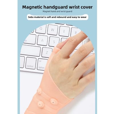 Nieuwe SEBS Magneet Polsband Polsverzorging Hand Zachte Huidvriendelijke Hoge Elastische Handbeschermer Polsband One size beige