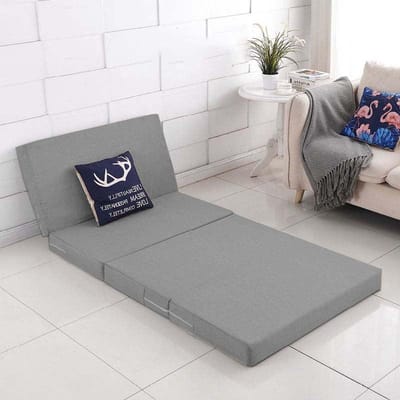 Opvouwbare Matras - Gast Matras Vouwmatras - Tijdelijk Slapen - 4-Voudig Schuimontwerp - 80x200x8cm - Donkergrijs