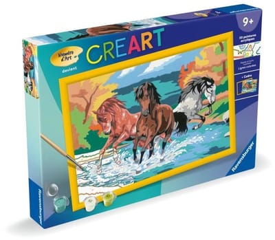 CreArt Kids 31x21cm Horde of Horses, Schilderen op nummer Kit, Leeftijd 9+, 25846, Ravensburger