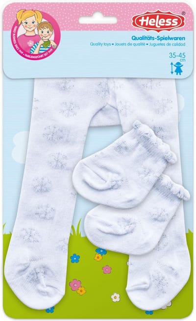 Heless Poppenmaillot En Sokken Polyester Wit/zilver 28-35 Cm
