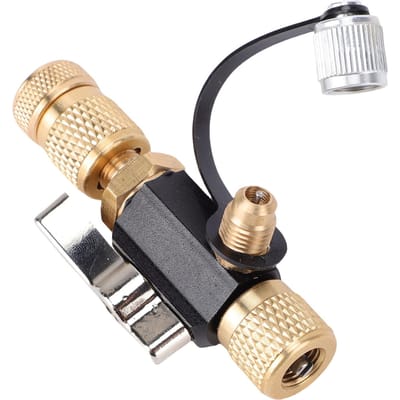 Outil de retrait de valve CVC en laiton   Outil d'installation et de retrait de valve de climatiseur pour climatisation de voiture beige