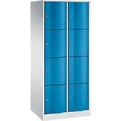 C+P Resisto lockerkast, 2 vakken, 8 vakken, B 772 x D 640 x H 1950 mm, lichtgrijs/kleedgroen