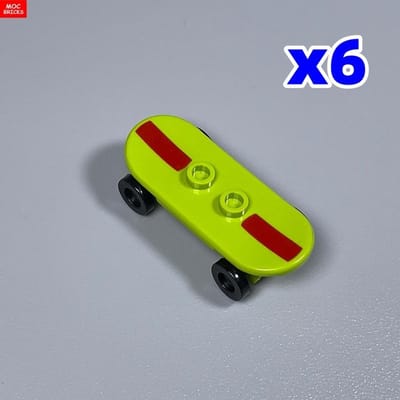 6 stuks MOC Blokken Speler Skateboard met Wielen Park Straatscène Bouwstenen 88422 42511 Kinderspeelgoed Cadeaus