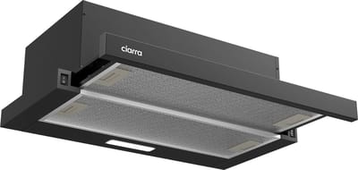 CIARRA CBCB6906D - Vlakscherm Afzuigkap - 60cm Zwart – Inclusief set koolstoffilters - 370m3 – Energieklasse A++