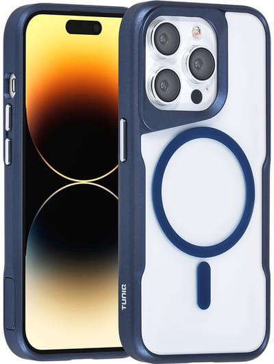 TUNIQ telefoonhoesje voor Apple iPhone 14 Pro - MagSafe siliconen backcover - Donkerblauw