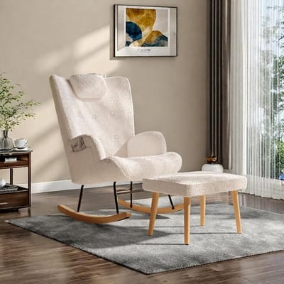 Comfortabele Schommelstoel met Voetensteun - Perfect voor Babykamer of Woonkamer