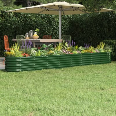 vidaXL - Plantenbak - 332x40x36 - cm - gegalvaniseerd - staal - groen