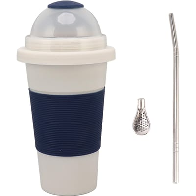Tasse à Smoothies Congelés Rapides Couche Double Isolée Tasse à Slushie pour Jus Boisson Fête white