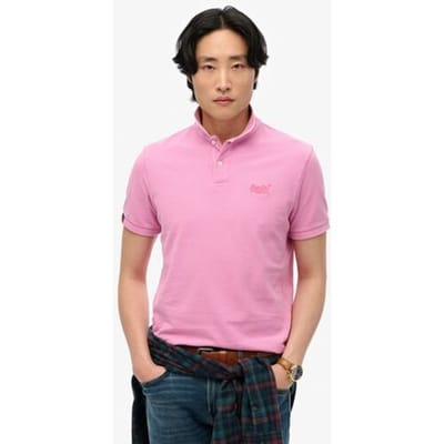 Superdry Vintage Destroy Poloshirt Roze Grootte: M