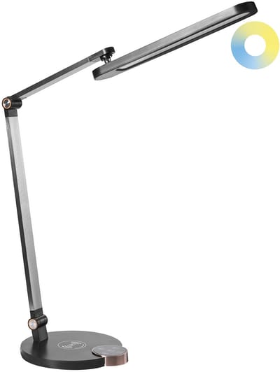 CAROY - Bureaulamp LED - Zwart - Synthetisch materiaal