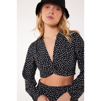 America Today Baya Flower Black Maat: XS | Blouses Outlet | Dames | Zwart