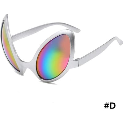 Buitenaardse Feestbrillen Grappige Zonnebrillen ET Zonnebrillen Vakantie Dans Buitenaards Kostuum Alternatieve Vormen Regenboogglazen Feestartikelen As picture white