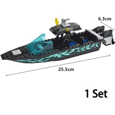 MOC Briques de Construction Canoë Bateau de sauvetage Kayak Infanterie Bateau gonflable Coque Camouflage militaire Jouets éducatifs
