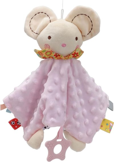 Babyveiligheidsdeken - Comfortabele deken - Babywikkelen - Visuele ontwikkeling - 24x24 cm - Roze