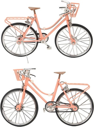 Miniatuur Fiets Tafelversiering in Roze, Schaal 1/10, Perfecte Decoratie voor Thuis en Kantoor