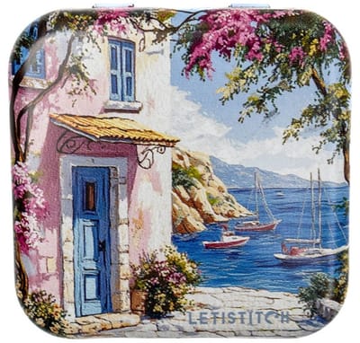 Naaldendoosje LETI - Metalen doosje Mediterranean Coast - letistitch
