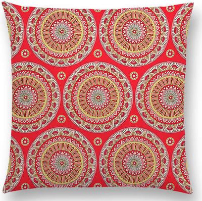 Mandala kussenhoes Red Sun – DUBBELZIJDIG BEDRUKT - Soft Touch – 45x45 cm