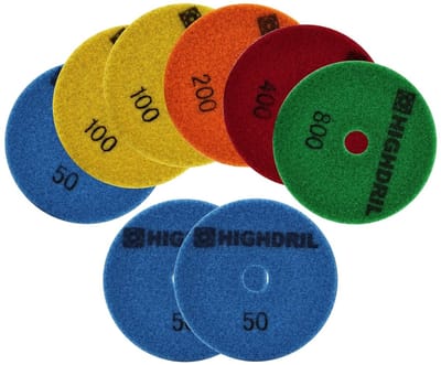 Polijstpads Set - Diamantschijven - Steen Bewerken - Droog Polijsten - 100 mm