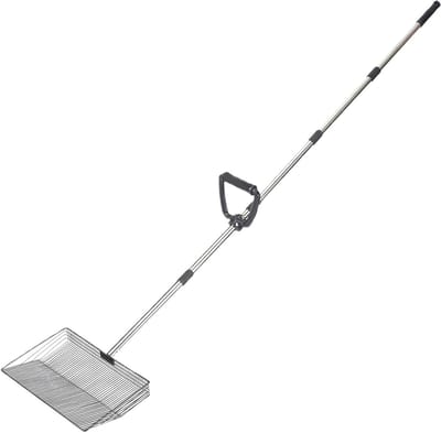 Uitwerpselen Schep - Mestzeef Opruimer - Stallen Reinigen - Uitschuifbare Steel - 397 cm - Metaal