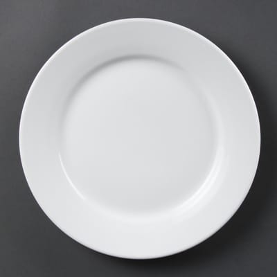 Olympia Whiteware borden met brede rand | 25 Ø cm | 12 Stuks