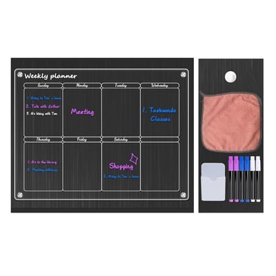 Dailygoods- Weekkalender Magnetisch - Acryl Planningsbord - Uitwisbaar - Dagelijkse Organisatie - Maaltijdplanning - Modern Design