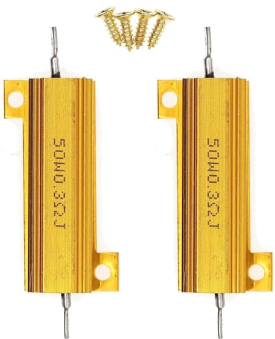 Draadweerstanden - Aluminium behuizing - Elektronica Reparatie - 50W 03 ohm - 2 stuks - Zilver