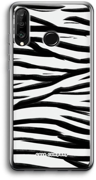 Case Company® - Hoesje geschikt voor Huawei P30 Lite hoesje - Zebra pattern - Soft Cover Telefoonhoesje - Bescherming aan alle Kanten en Schermrand
