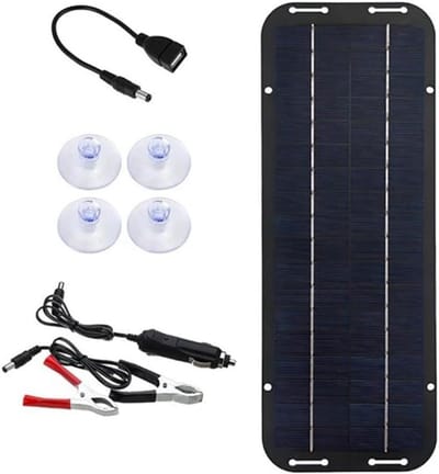 Zonnepaneel Set - Draagbare Lader - Accu Opladen - Waterdicht IP65 - 60 W 12 V - Zwart