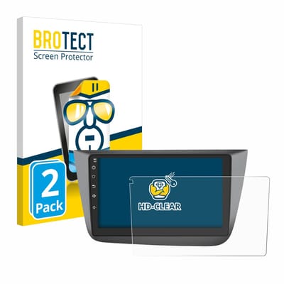 BROTECT - Screenprotector voor Topway Android CarPlay (9") - Folie Beschermfolie transparant 2 Stuks