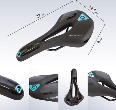 Fietszadel Crosser DD053MF zwart, zadel PVC leer voor trekking- en stadsfietsen
