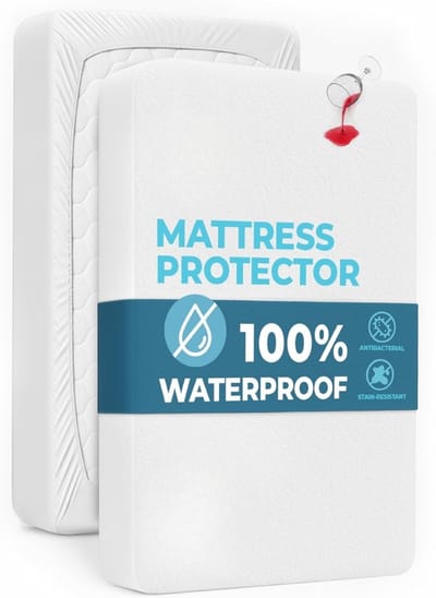 Famanu - Waterdichte matrasbeschermer 200x220 cm, hypoallergeen, anti-mijt en anti-schimmel – Wit