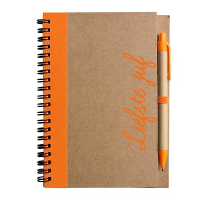 Notitieboekje Liefste Juf Oranje – Cadeau voor de Juf – Afscheid Schooljaar – Notitieboek met Pen – Juffencadeau