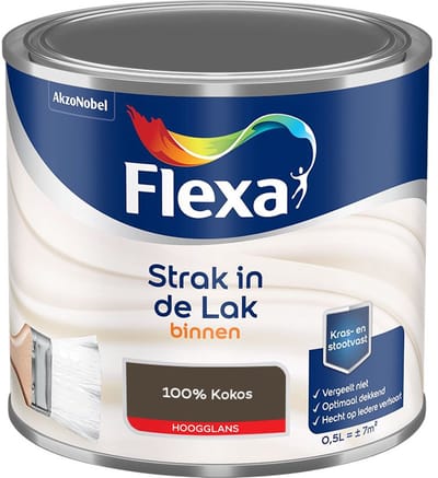 Flexa - Strak In De Lak Binnenlak Hoogglans - 100% Kokos - Mengverf - 500 Ml