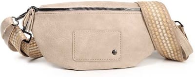 Crossbodytasje met geweven schouderriem, naturel, Neede