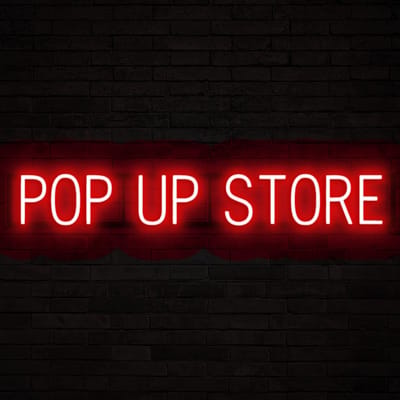 POP UP STORE - Lichtreclame Neon LED bord verlicht | SpellBrite | 107,5 x 16 cm | 6 Dimstanden & 8 Lichtanimaties | Reclamebord neon verlichting