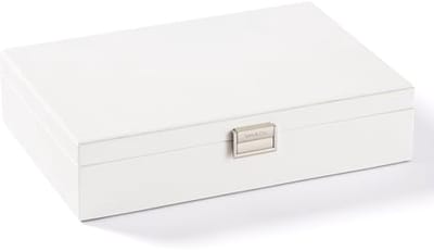 Sieradenbox met Deksel en Grote Spiegel - Organisator voor Sieraden - PU Leer Sieradenopslag voor Halskettingen, Oorbellen, Ringen en Armbanden - Lockable Geschenk voor Vrouwen en Meisjes