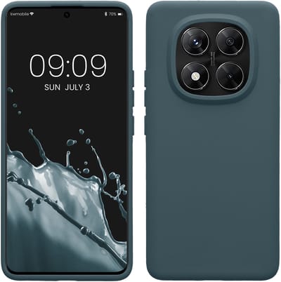 kwmobile telefoonhoesje geschikt voor Xiaomi Redmi Note 14 Pro 5G / Redmi Note 14 Pro+ 5G / Poco X7 - Hoesje met siliconen coating - Smartphone case in leisteen