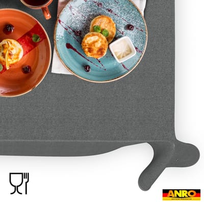 ANRO Tafelkleed Effen linnenlook Grijs 130x90cm Met sierband Afwasbaar Waterafstotend