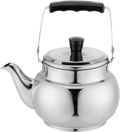 Theepot Kookketel - Waterketel Fornuis - Thee Koffie Zetten - Opvouwbare Handgreep - 1.5L - Blauw Zilver