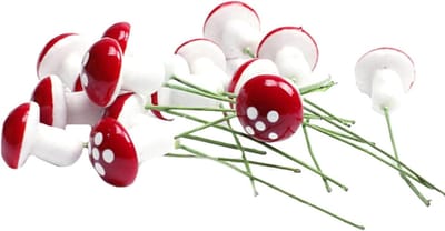 Mini Paddestoelen Decoratie - Tuin Ornamenten - Bloempot Versieren - Realistische Miniatuur - 2 Sets 40 Stuks - Rood